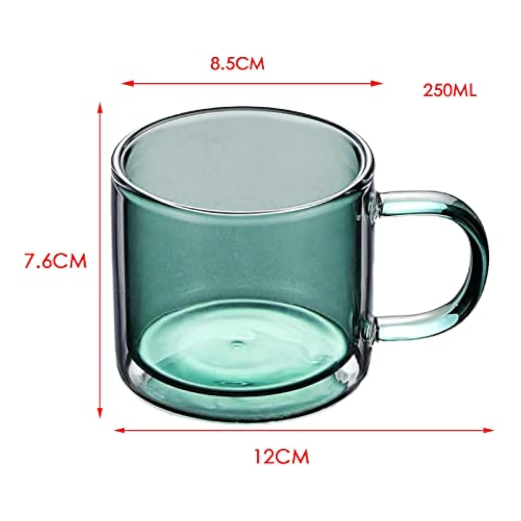 250 ml Glass Cup for Cafe, Double-Layer Drinking Cup