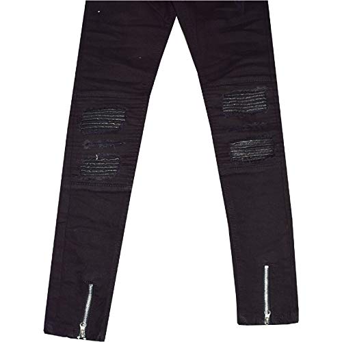 Kids Girls Stretchy Jeans Designer Ripped Drape Panel Denim Pant Trouser 5-13 Yr Jet Black3
