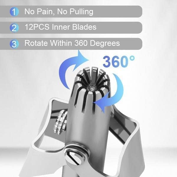 Image of AVNISH Manual Nose Hair Trimmer For Men & Women, Stainless Steel Nose Hair Remover With Cleaning Brush Portable Ear Hair Clipper Trimmer, Travel-Friendly, Easy Cleansing, No Battery Required