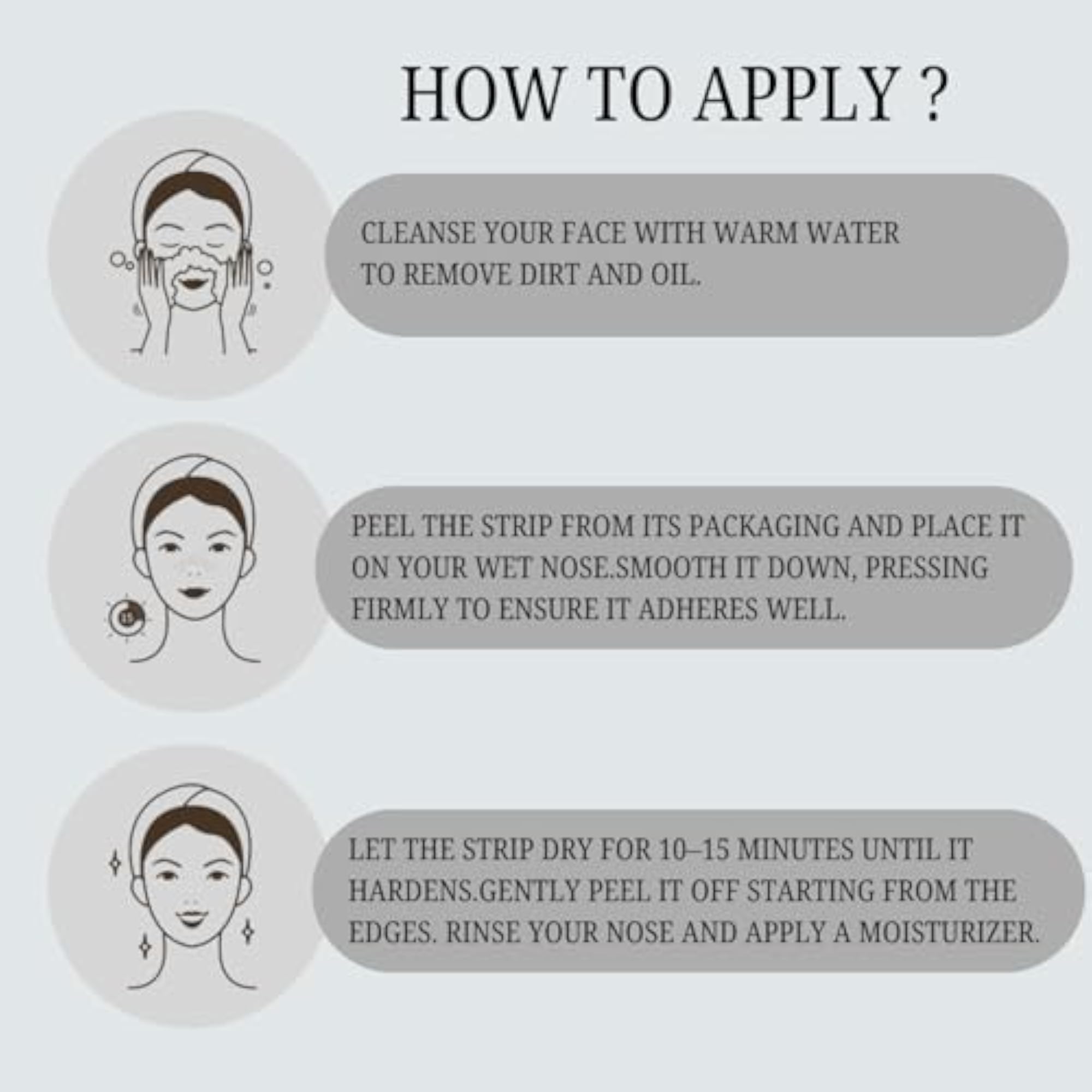 Charcoal Nose Pore Strips (10 Strips) for Blackhead Removal