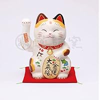 Amazon.co.jp : 薬師窯 彩絵 招福 大開運 招き猫(左手上げ・3号