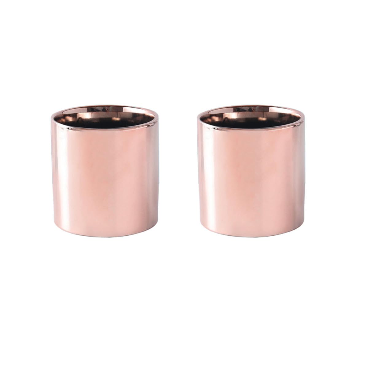 Pot céramique rond Kisangel lot de 2 cache-pots or rose chic pour bureau et maison