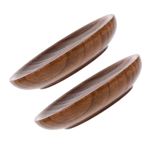 PRETYZOOM Platos Pequeños para Salsas de Sushi y Barbacoa Cuencos de Madera Natural 75 CM Set de 2 Recipientes para Condimentos y Vinagre Ideales para Reuniones y Aperitivos