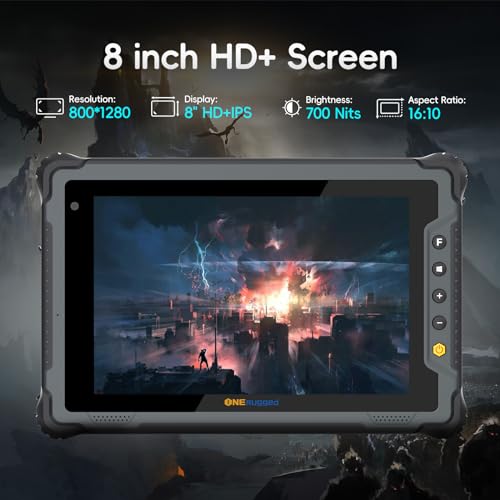 Image of M80J Rugged Tablet, 8 Inch Heavy Duty Outdoor Work PC | Windows 11 Pro, Intel N5100, 8GB+128GB, IP65, Glove Touch, for Field Service, Outdoor Construction