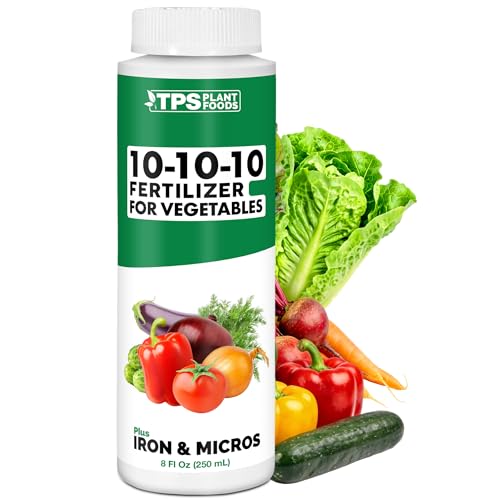 10-10-10 Fertilizer for Vegetables – Liquid Plant Food with Iron & Micronutrients for Balanced Nutrition, Strong Roots & Healthy Harvests, 8 oz