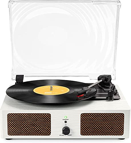 Tourne-disque vinyle sans fil avec haut-parleurs intégrés et lecteur phonographe vintage entraîné par courroie USB, 3 vitesses pour divertissement et décoration de la maison (blanc) - Les Beatles, Paul McCartney, John Lennon, RIngo Starr, George Harrison Tourne-disque vinyle sans fil avec haut-parleurs intégrés et lecteur phonographe vintage entraîné par courroie USB, 3 vitesses pour divertissement et décoration de la maison (blanc)