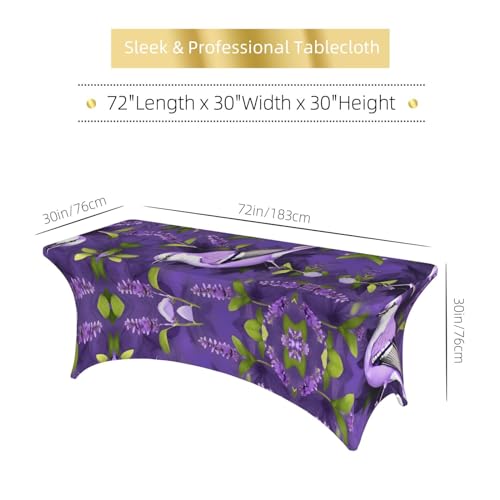 Housse de table rectangulaire extensible élasthanne lavande 1,8m EdWal - 7