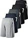 miijoory 5er Pack Sporthose Herren Kurz Hosen Sport Shorts mit Taschen Schnell Trocknend Trainingshose Laufhose für Gym Basketball Fitness(L,Schwarz, Schwarz, Dunkelgrau, Dunkelblau, Hellgrau)