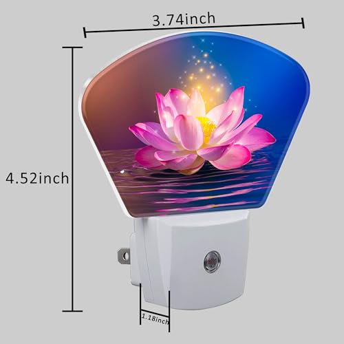 Image of Magic Pink Lotus Flower Night Light, Magic Flowers Nightlight Plug into Wall with Dusk to Dawn Sensor for Kid Girls Boys Women Men Bedroom, Hallway, Kitchen, Bathroom, Stairs Decor