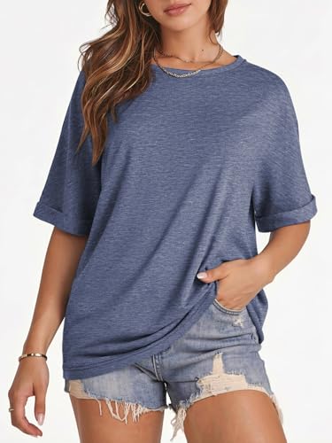 Image of ATHMILE Womens Oversized T Shirts Summer Tops Spring Casual Loose Fit Workout Short Sleeve 2026 Beach Vacation