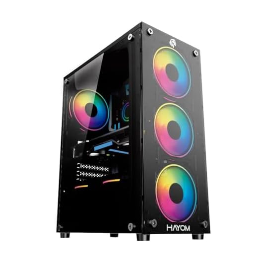 Gabinete Gamer Hayom, 4 Fans rgb, Lateral e Frontal Em Vidro Temperado, Preto - GB1749