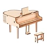 HAWILLOSCH Holzpuzzle DIY Klavier Musikbox Bausatz Lernspielzeug für Kreatives Montagespielzeug Kreativität und Vorstellungskraft