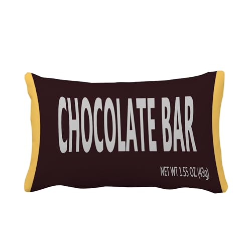 decorbox Chocolate Bar Lover 12x20 Inch Funny Throw Pillow Cover, Sweet Foodie Food Snack Fan Decorative Cushion Case,Home Nursery Room Decor Kid Boy Girl Novelty Soft Lumbar Pillowcase