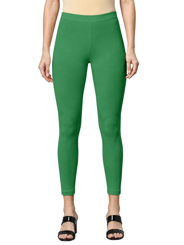 Image of TRENDMALLS Women's Microfiber Elastane Stretch Soft Cropped Leggings with Ultrasoft Waistband for Women