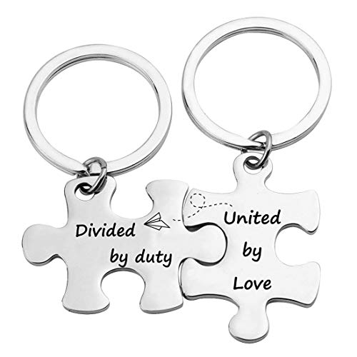Long-Distance Couple Keychain