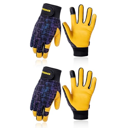 Leather Work Grip Gloves