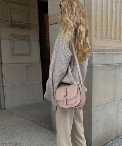 Image of AFKOMST Crossbody Bags for Women,Small Saddle Purse and Boho Cross Body Handbags,Vegan Leather