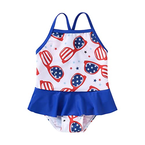 Luohaibell Niños Niñas sin mangas Rayas Dinosaurio Impresión Playa Traje de Baño Niñas Trajes de Baño Traje de Baño Traje de Baño Tallado Niñas, azul, 12-18 Meses