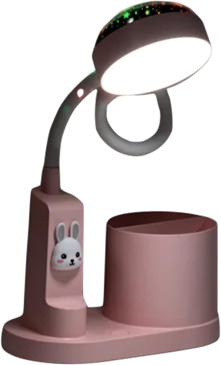 Rechargeable Dimmable Table Lamp Study Lamps for Desk Star Projector Light Pen Holder Modern Bedroom Decor