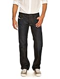 Straight Fit Jeans mit Schnurrhaar, verblasst durch Knie, Waben.