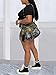 Famnbro Womens Camouflage Shorts, Camo Short Skirt, Army Fatigue Irregular Hem Cargo Skort Skirt