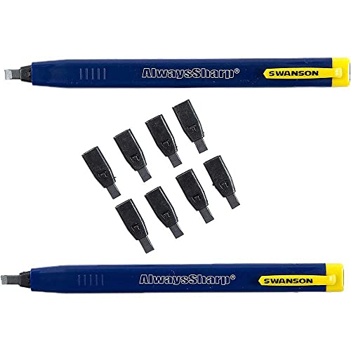Swanson Tool Co CP216 AlwaysSharp Refillable Mechanical Carpenter Pencil, Two Pack, with 8 More Replacement Black Graphite Tips thumbnail 3
