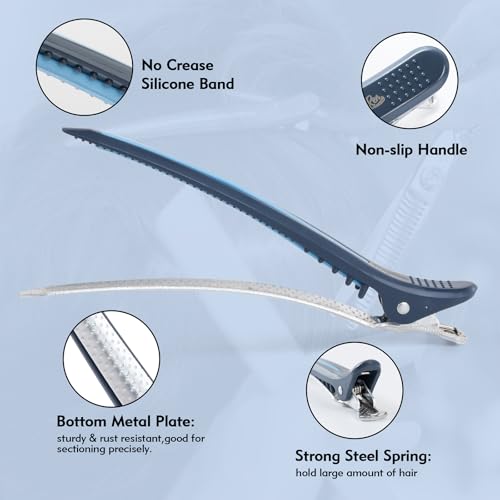 Peine para peinado con clips antideslizantes azul miniatura 6