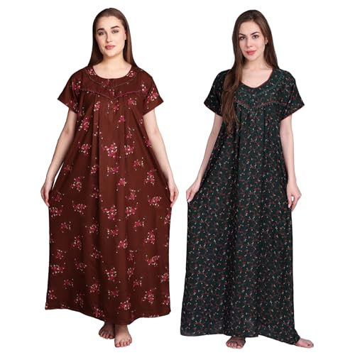 Image of Women's Alpine Floral Print Maxi Night Gown