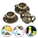 1set Mini Metal Teapot Decorative Miniature Tea Kettle with Tea Cup for Kitchen Decor Office Ornament and Dollhouse Accessories Compact Design