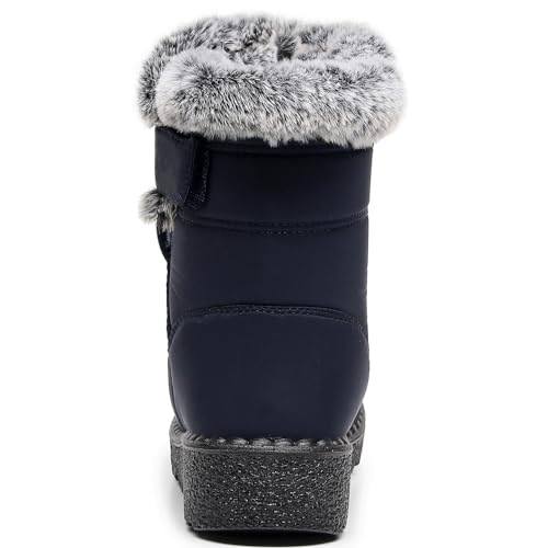 Image of Winter Snow Boots for Women Men, Lightweight Water-Resistant Boots | faux fur lining, rubber sole, warm winter wear, dog walking, errands, light snow, indoor outdoor