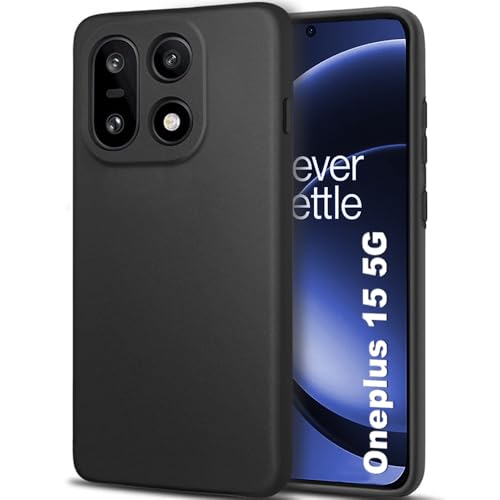 Image of TheGiftKart Sleek Back Cover Case for OnePlus 15 5G | Slim Fit Protective Design | Ultra Matte Finish | Camera Protection Bump | Soft Silicon Back Cover Case for OnePlus 15 5G (Silicone, Black)