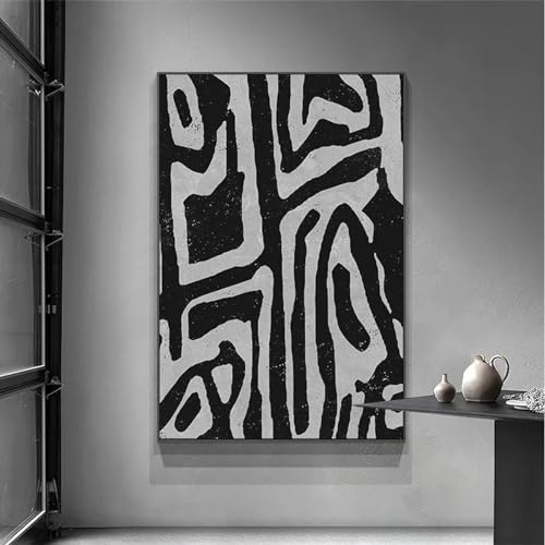 Peinture à l'huile de qualité supérieure YAJNILUCK, tableau abstrait zèbre monochrome