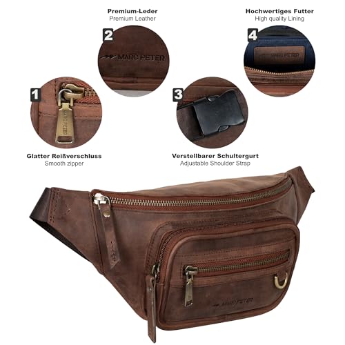 Sac banane avec sangle interchangeable en cuir Marc Peter robuste - 3