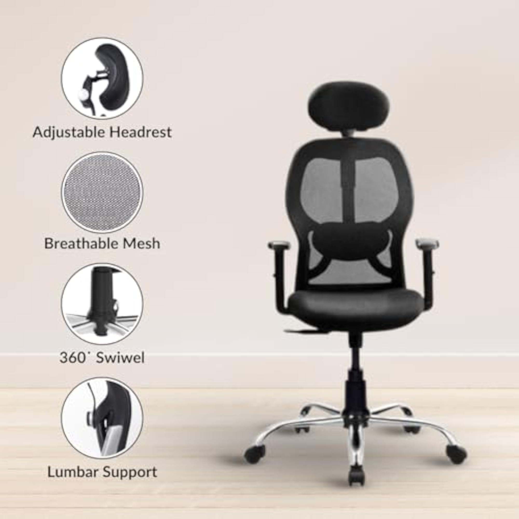 High Back Ergonomic Office Chair with Adjustable Height