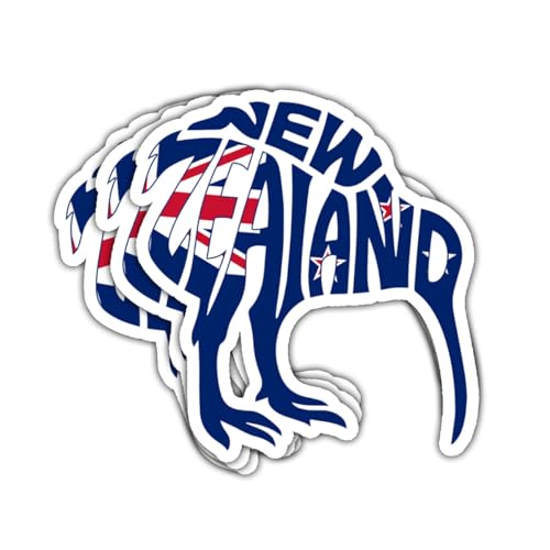 3Pcs New Zealand Sticker Funny Kiwi Bird Flag Design Gift for Women Friends Coworkers Gift for Tourists Travelers NZ Lovers New Zealand Stickers Decal for Laptop Water Bottle Phone Case Cars 3"
