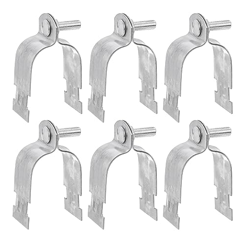uxcell 1-7/8" EMT Strut Clamps Steel for Rigid Conduit and Pipe 6Pcs Universal EMT Strut Clamps with Bolt and Nut for Rigid Conduit and EMT