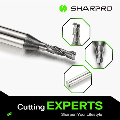 Image of 2MM End Mills 4MM Shank, 2 Flute Carbide Square Endmill with AlCrN Coated, Upcut Spiral CNC Router Bits for Alloy Steel, Metal and Stainless Steel