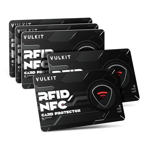 VULKIT 5 Pack RFID Blocking Cards, RFID/NFC Protectors NFC Contactless Protection Wallet Shield Travel Essentials