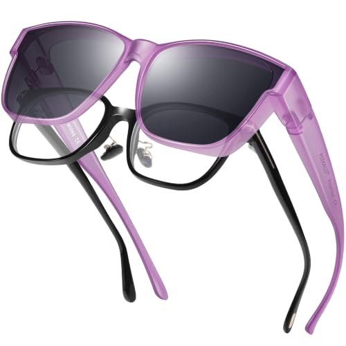 Image of Polarized Sunglasses Fit Over Glasses for Women Men, Oversized Square Sun Glasses UV400 Protection