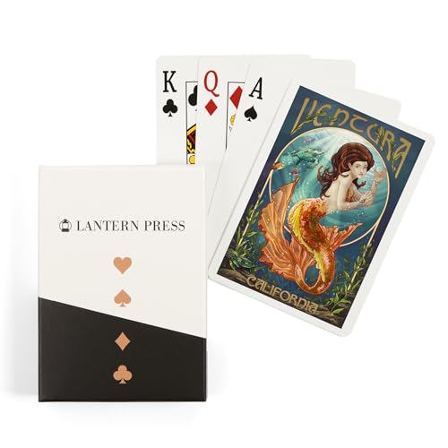 Lantern Press Naipes Poker Ventura California Sirena 52 cartas