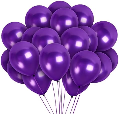Treasures Gifted Metallic Purple Balloons - Dark Purple Balloons - Purple Latex Balloons 12 Inch - Purple Metallic Balloons - Lilac Balloons - Metallic Purple Balloons 36 Pack