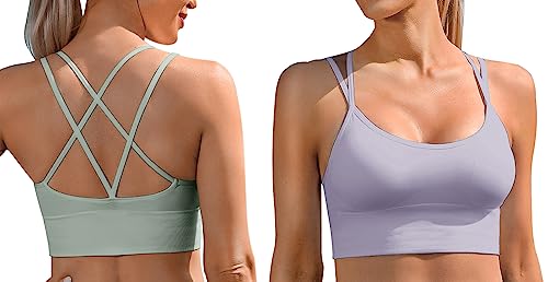 Image of Sykooria 3 Pack Strappy Sports Bra for Women Sexy Crisscross for Yoga Running Athletic Gym Workout Fitness Tank Tops
