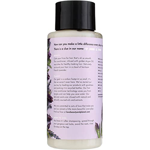 Love Beauty And Planet 519472 Smooth & Serene 100% Biodegradable Conditioner Moisture Conditioner For Frizz Control Argan Oil & Lavender Vegan Conditioner 0% Silicones thumb #2