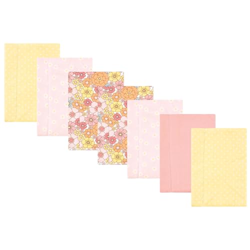 Image of Luvable Friends Hudson Baby Flannel Burp Cloths 7pk, Floral Bliss