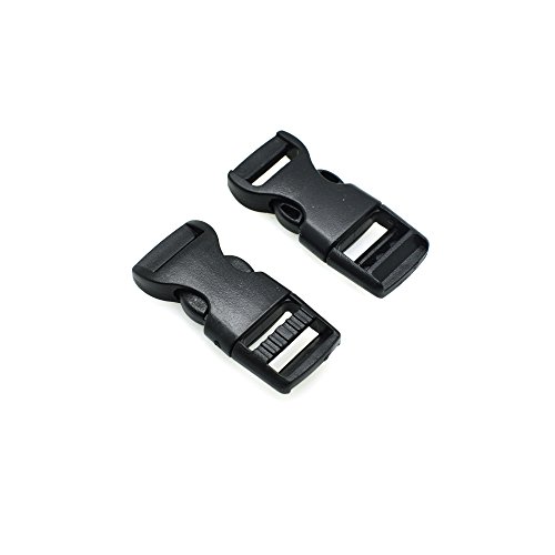 50Pcs 3/8"Plastic Flat Side Release Buckles For Paracord Bracelet Black #TOP3