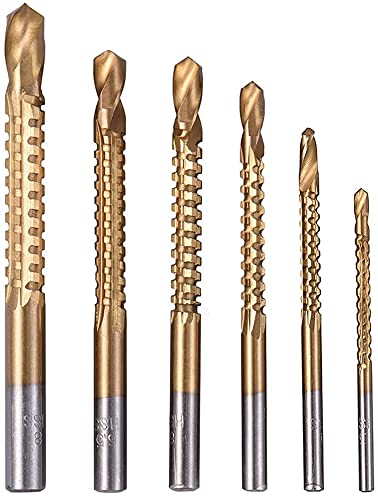 Titanium Drill Saw Bit Set Hss Serrated Bit Hole Drilling Carpenter Hacksaw Drill Bits Kit Set Cuts Through Wood Dry Wall Plastic Metal 3-8Mm #TOP4