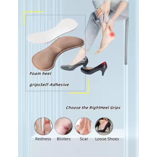 Image of Heel Grips Liner, Cushions Inserts For Loose Shoes Heel Filler Shoes Too Big Inserts For Men Women Improve Shoe Fit And Comfort And Prevent Heel Slipping And Blisters