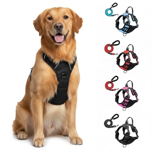 Fellstern Anti-Zieh-Geschirr, Anti-Zieh Hundegeschirr mit Step-in Design – Atmungsaktiv & Gepolstert – Für entspanntes Spazierengehen – Kontrolle ohne Ziehen – Für Hunde jeder Größe
