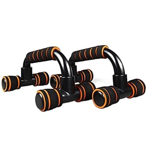 Push up board Push Up Bars Strength Training Push up Handles with Foam Grip Detachable Non-Slip Home Workout Stand with Foam Base (Black orange)