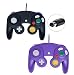 Poulep Wired Controller for Gamecube Game Cube, Classic Ngc Gamepad Joystick for Wii Nintendo Console (Black and Purple)